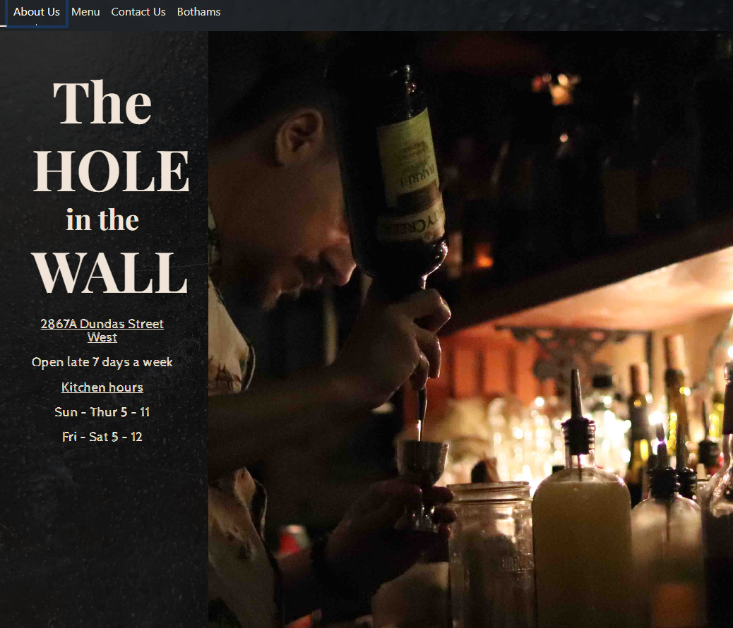 The Hole in the Wall website homepage